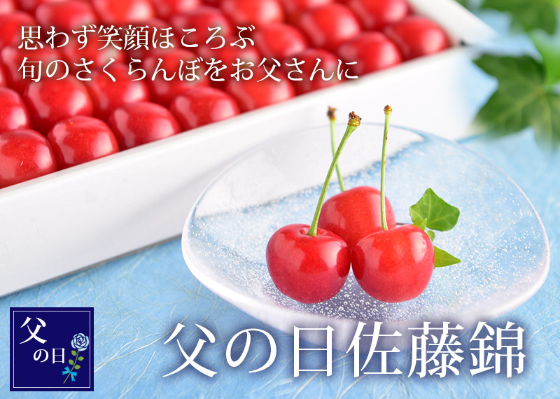 父の日ギフトには山形さくらんぼの佐藤錦清川屋